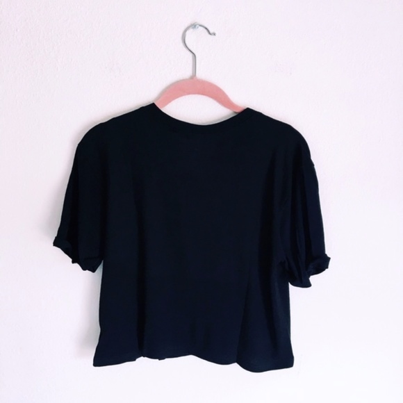 Embellished Bee Black Crop T-Shirt - Picture 3 of 3